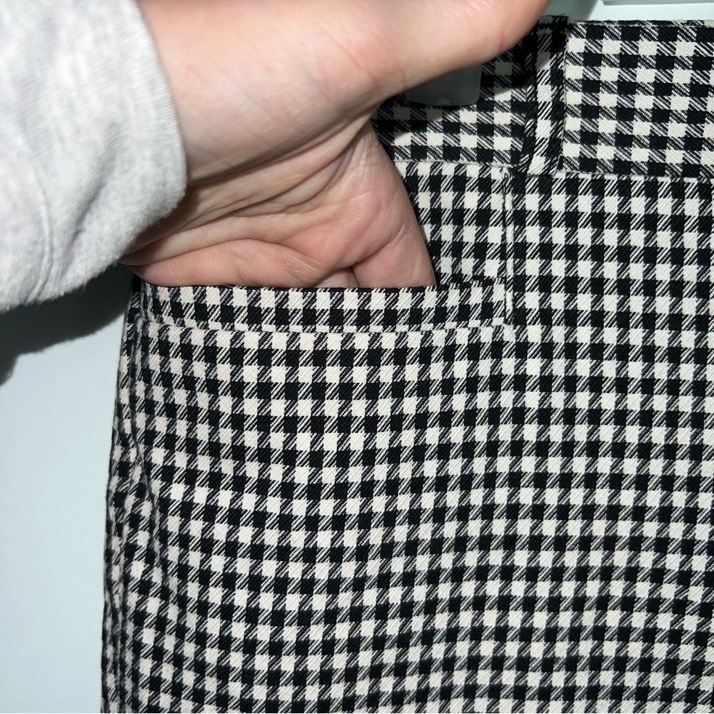 Banana Republic Sloan Houndstooth Ankle Pants Size 10 Workwear Chic Black White - Picture 4 of 16